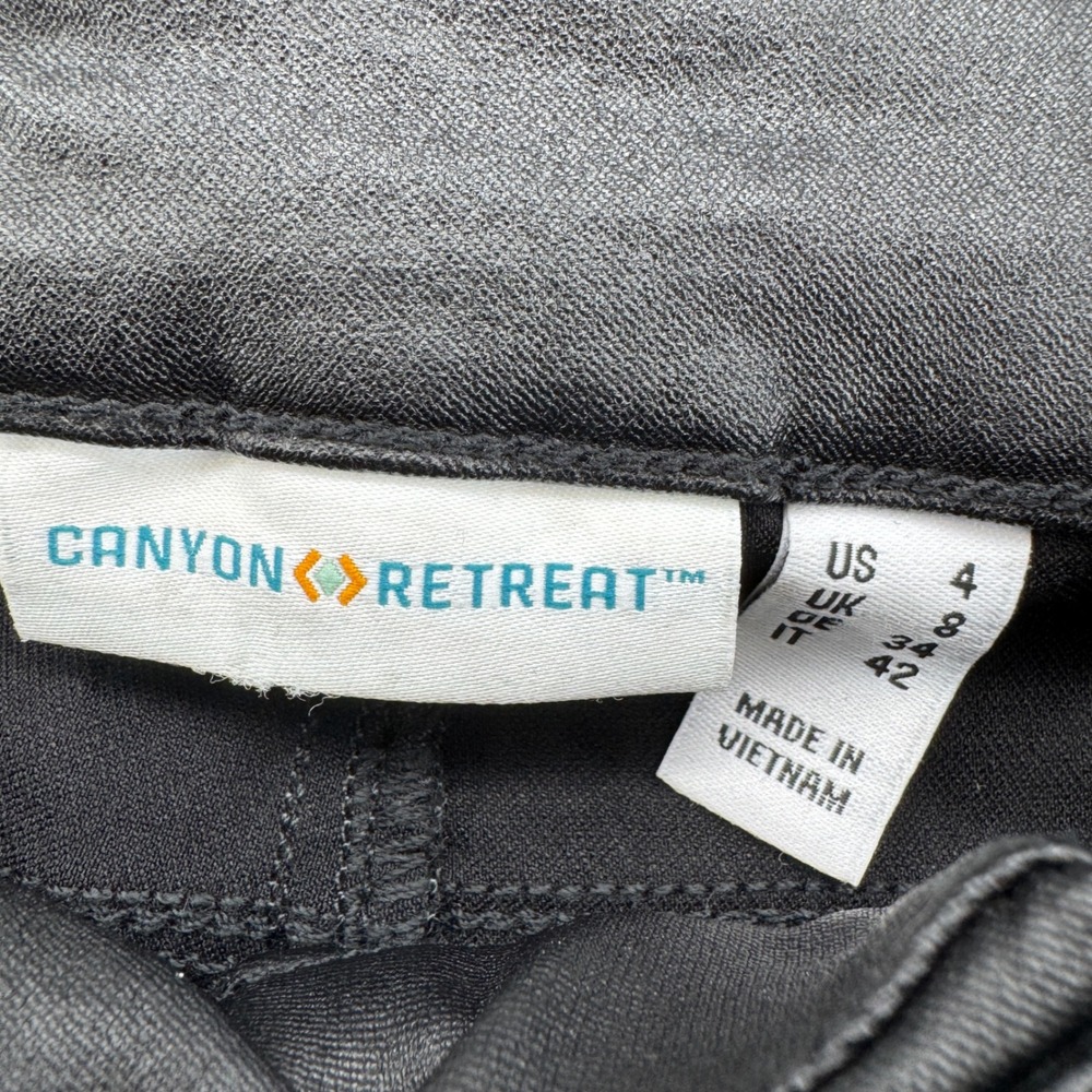 NWT Canyon Retreat Black Coated Flare Jeans High Rise Stepped Hem Womens Size 4 - Picture 3 of 12